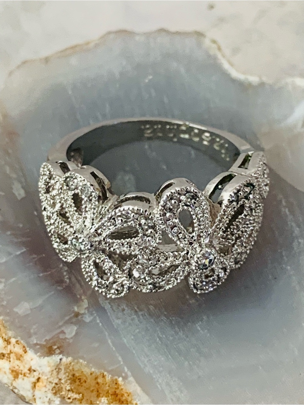 Lia Sophia Silver Floral Filigree Flower Ring - Picture 6 of 6